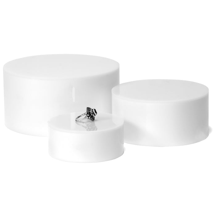 Red Co. Set of 3 Sizes Acrylic Round Cylinder Display Nesting Riser Stands with Hollow Bottoms