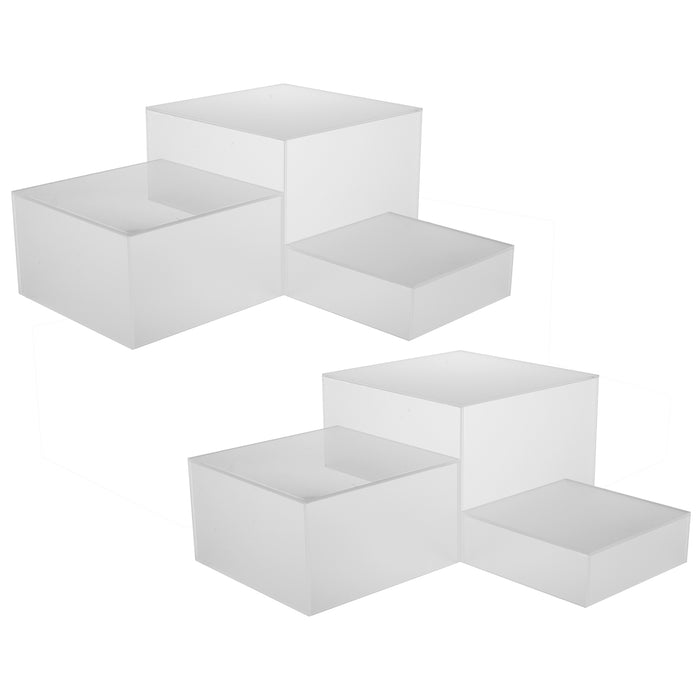 Red Co. Set of 3 Acrylic Cube Display Nesting Risers with Hollow Bottoms