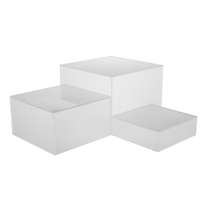Red Co. Set of 3 Acrylic Cube Display Nesting Risers with Hollow Bottoms