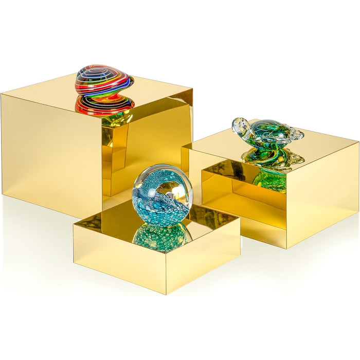 Red Co. Set of 3 Acrylic Cube Display Nesting Risers with Hollow Bottoms