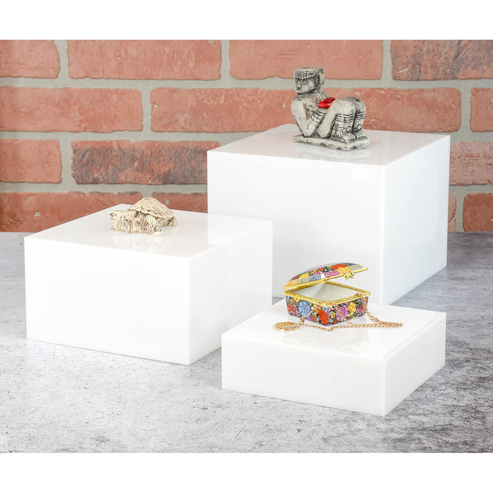 Red Co. Set of 3 Acrylic Cube Display Nesting Risers with Hollow Bottoms