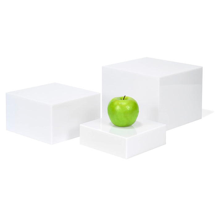 Red Co. Set of 3 Acrylic Cube Display Nesting Risers with Hollow Bottoms