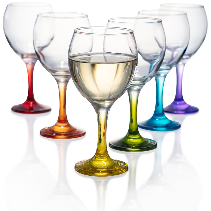 Orion Multi Colored Party Stemmed Wine Glasses, 12 oz, Set of 6