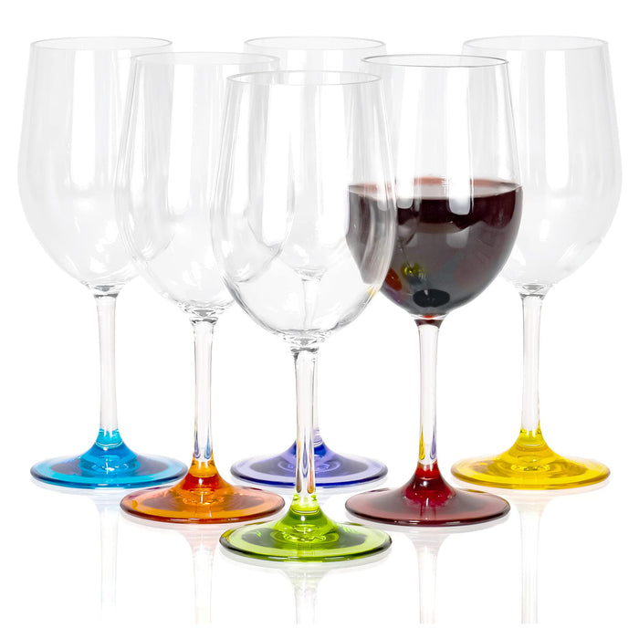 Red Co. Set of 6 Classic Clear Acrylic 12 Fl Oz Outdoor Wine Goblets