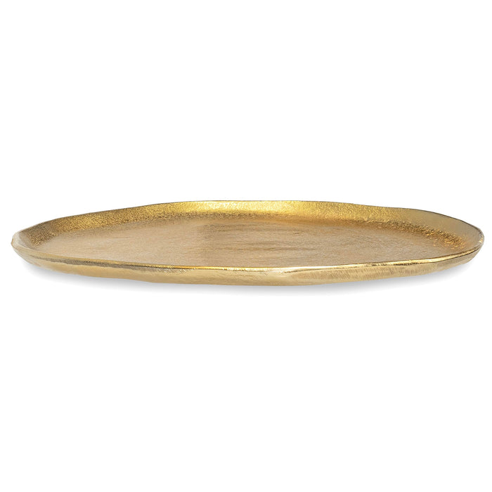 Red Co. 12” Dia Decorative Uneven Round Textured Metal Centerpiece Plate Tray, Gold Visit the Red Co. Store
