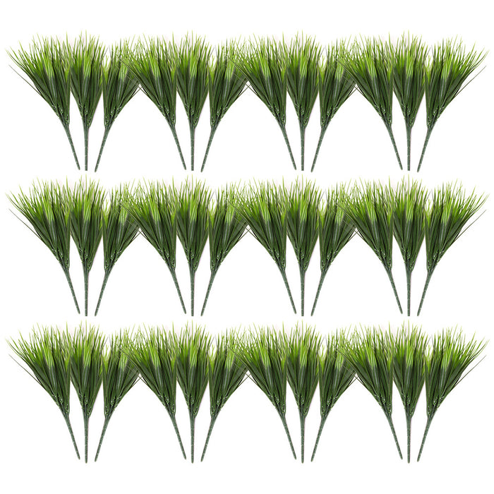 Faux Eucalyptus Grass Green Plant Pick - 6 Bundle Branch Decorative - 12 Inches for Floral Arrangements, Wedding, Home Decor, Garden, Indoor, Outdoor Style (Wheatgrass 11 Inch - 36 Qty)