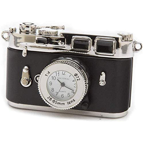 Red Co. Miniature Vintage Film Camera, Novelty Desk Table Desktop Collectors Clock - 2.75"