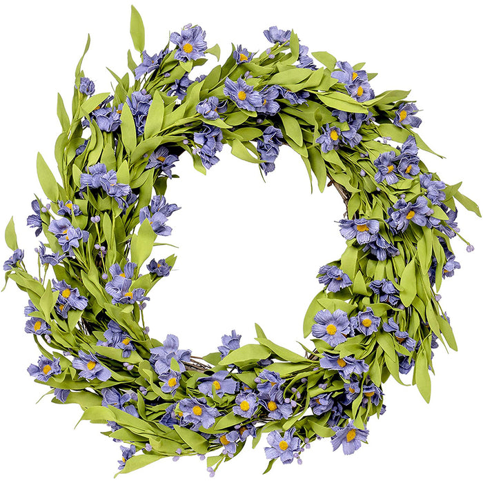 Red Co. 26 Inch Forget Me Not Wreath for Indoor Outdoor Front Door Walls Windows and Party Decoration