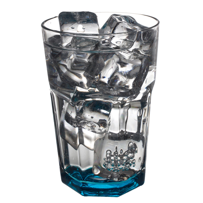 Rainbow Colored Thick Glass Water Beverage Highball Drinking Glasses 6-Piece Set, 10 Ounce