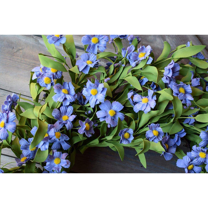 Red Co. 26 Inch Forget Me Not Wreath for Indoor Outdoor Front Door Walls Windows and Party Decoration