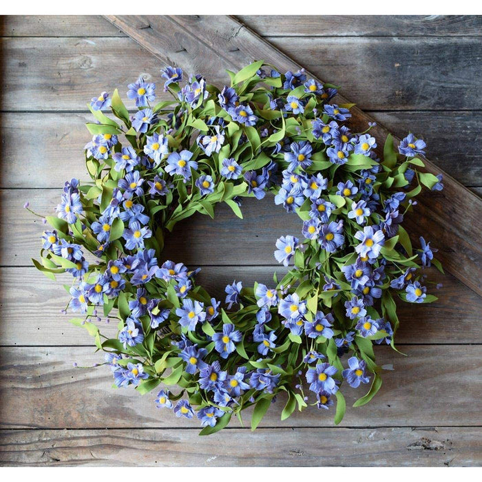 Red Co. 26 Inch Forget Me Not Wreath for Indoor Outdoor Front Door Walls Windows and Party Decoration