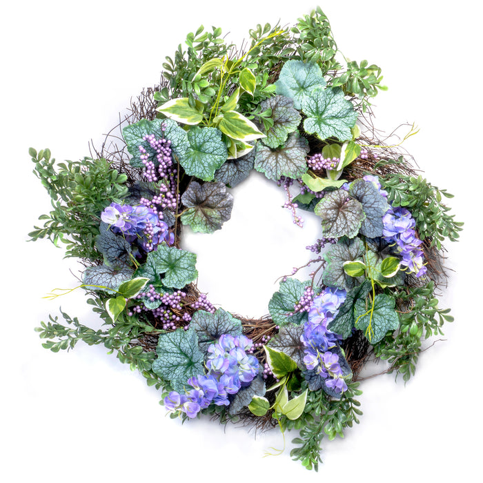 Red Co. Artificial Wisteria Spring Inspired, Natural Twig Wreath - Home Decor for Front Door or Indoor Wall - 22"