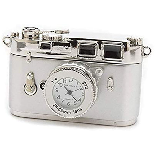 Red Co. Miniature Vintage Film Camera, Novelty Desk Table Desktop Collectors Clock - 2.75"