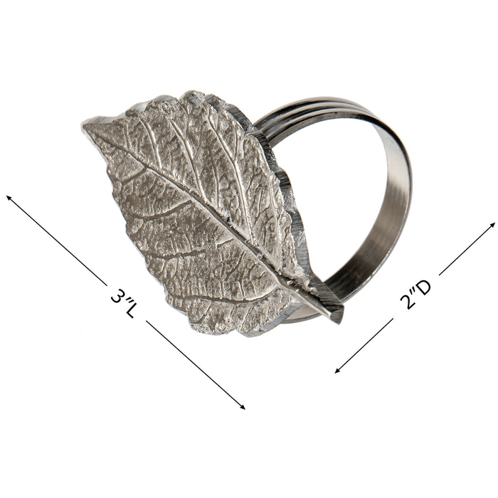 Red Co. Set of 4 Assorted Leaf Napkin Rings Adornment for Weddings, Dinner, Parties & Everyday Use, Table Decoration Ideas