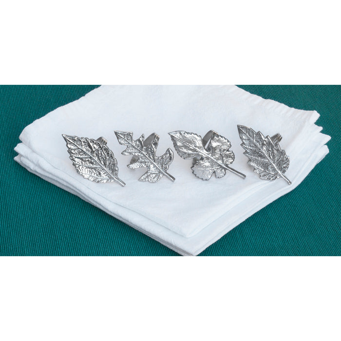Red Co. Set of 4 Assorted Leaf Napkin Rings Adornment for Weddings, Dinner, Parties & Everyday Use, Table Decoration Ideas