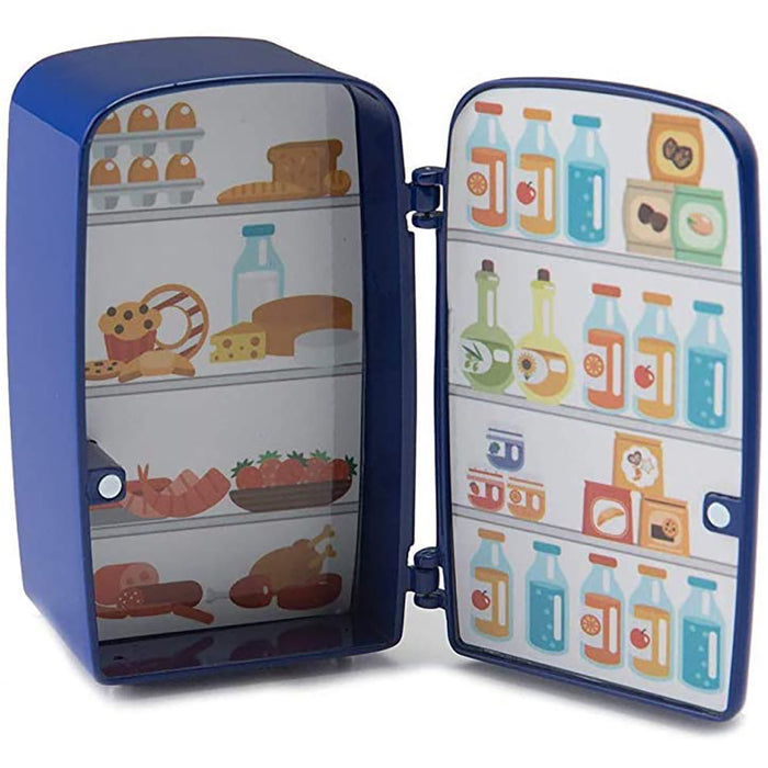 Red Co. Miniature Vintage Refrigerator - Ice Box, Novelty Desk Table Desktop Collectors Clock - 4.75"